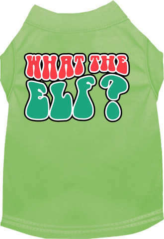 What The Elf Screen Print Dog Shirt Lime Green Size 6x