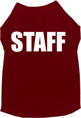 Staff Costume Screen Print Dog Shirt Maroon Size Sm