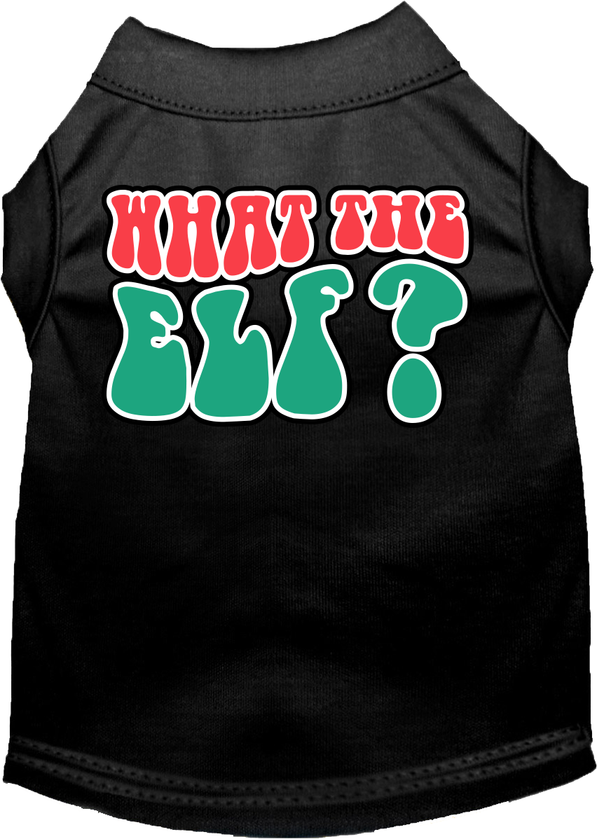 What The Elf Screen Print Dog Shirt Black Size 4x