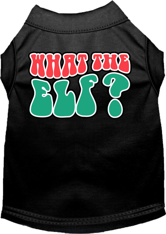 What The Elf Screen Print Dog Shirt Black Size 4x