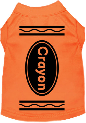 Crayon Costume Screen Print Dog Shirt Orange Size Md