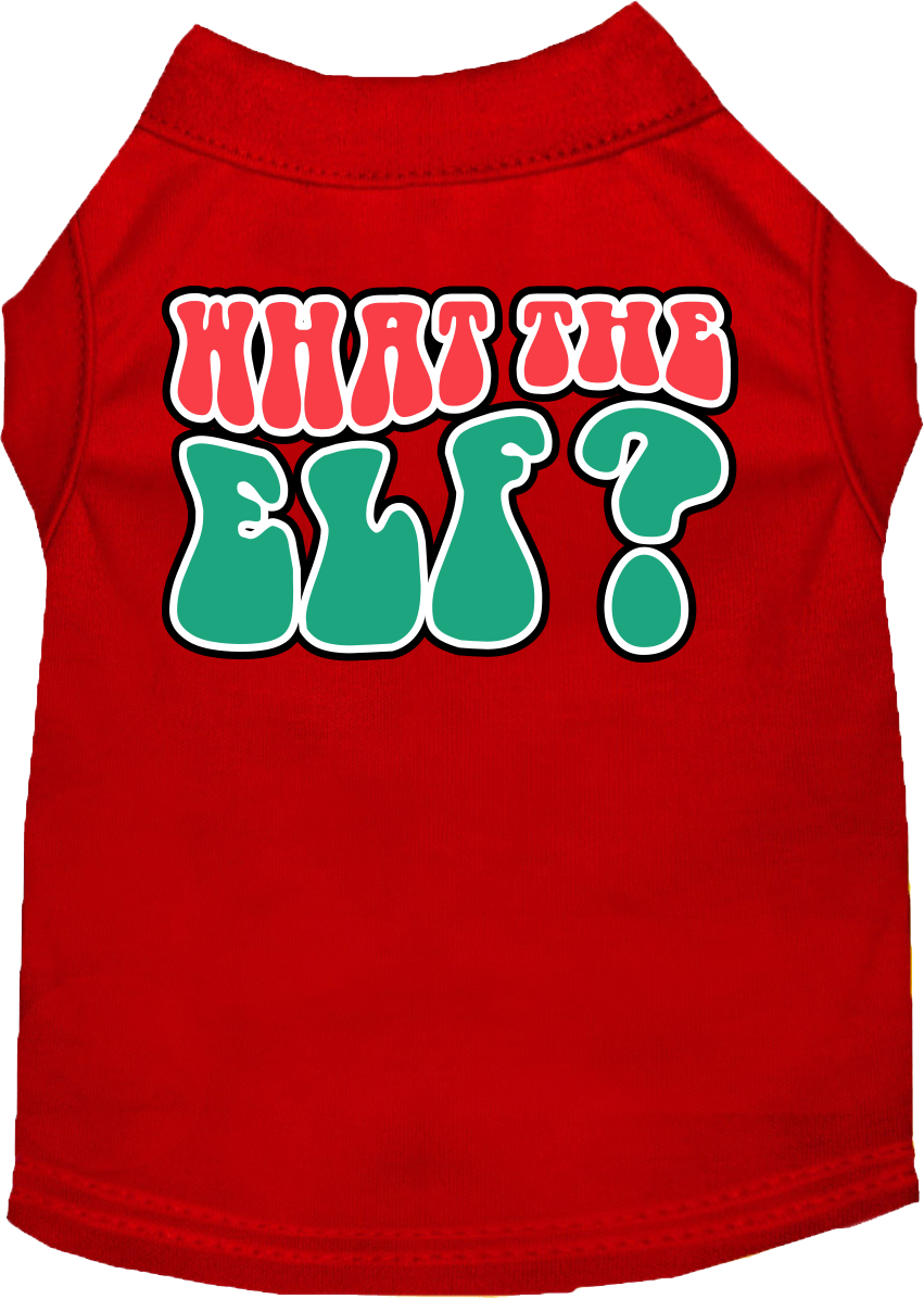 What The Elf Screen Print Dog Shirt Red Size 5x