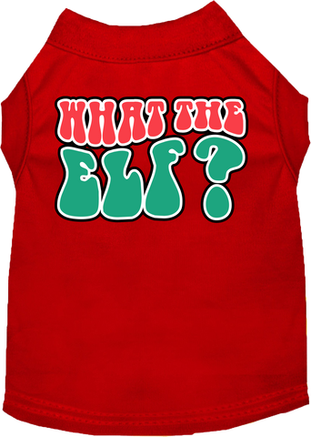 What The Elf Screen Print Dog Shirt Red Size 5x