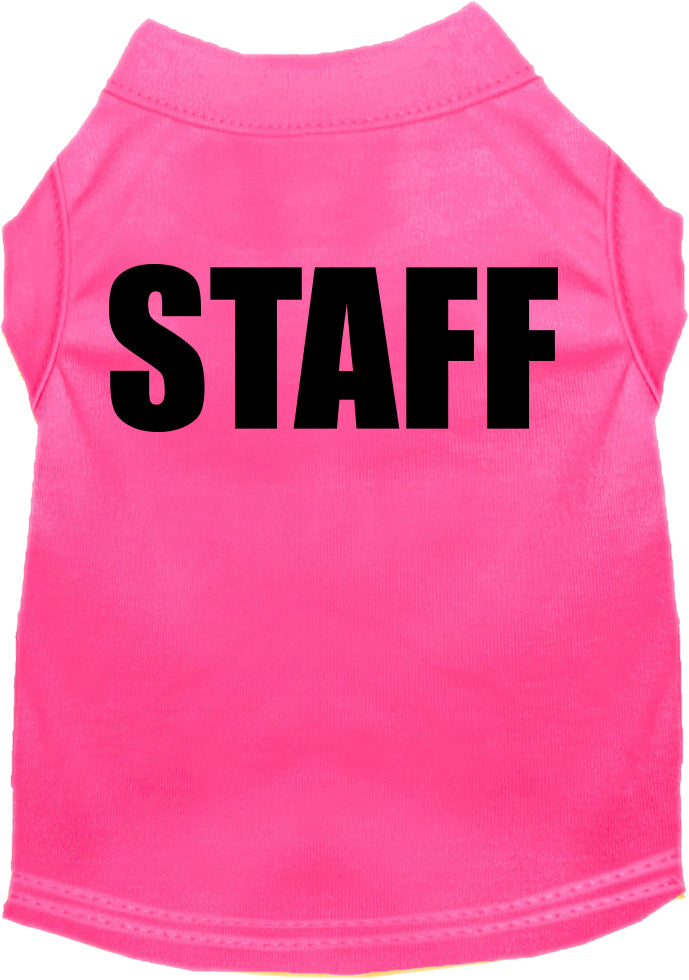 Staff Costume Screen Print Dog Shirt Bright Pink Size Xs