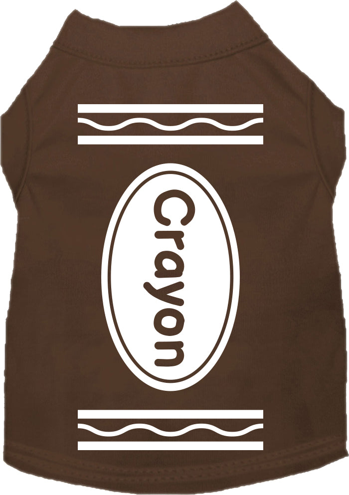 Crayon Costume Screen Print Dog Shirt Brown Size 6x