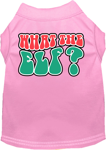 What The Elf Screen Print Dog Shirt Light Pink Size Xxxl