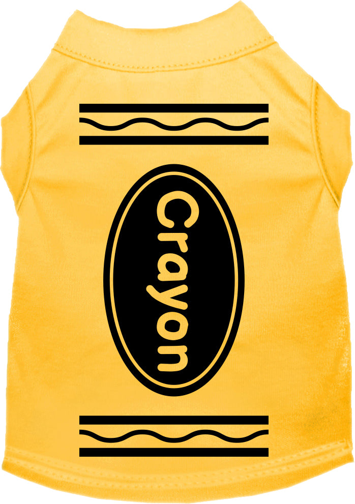 Crayon Costume Screen Print Dog Shirt Yellow Size Xs