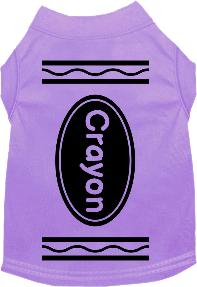 Crayon Costume Screen Print Dog Shirt Lavender Size 6x