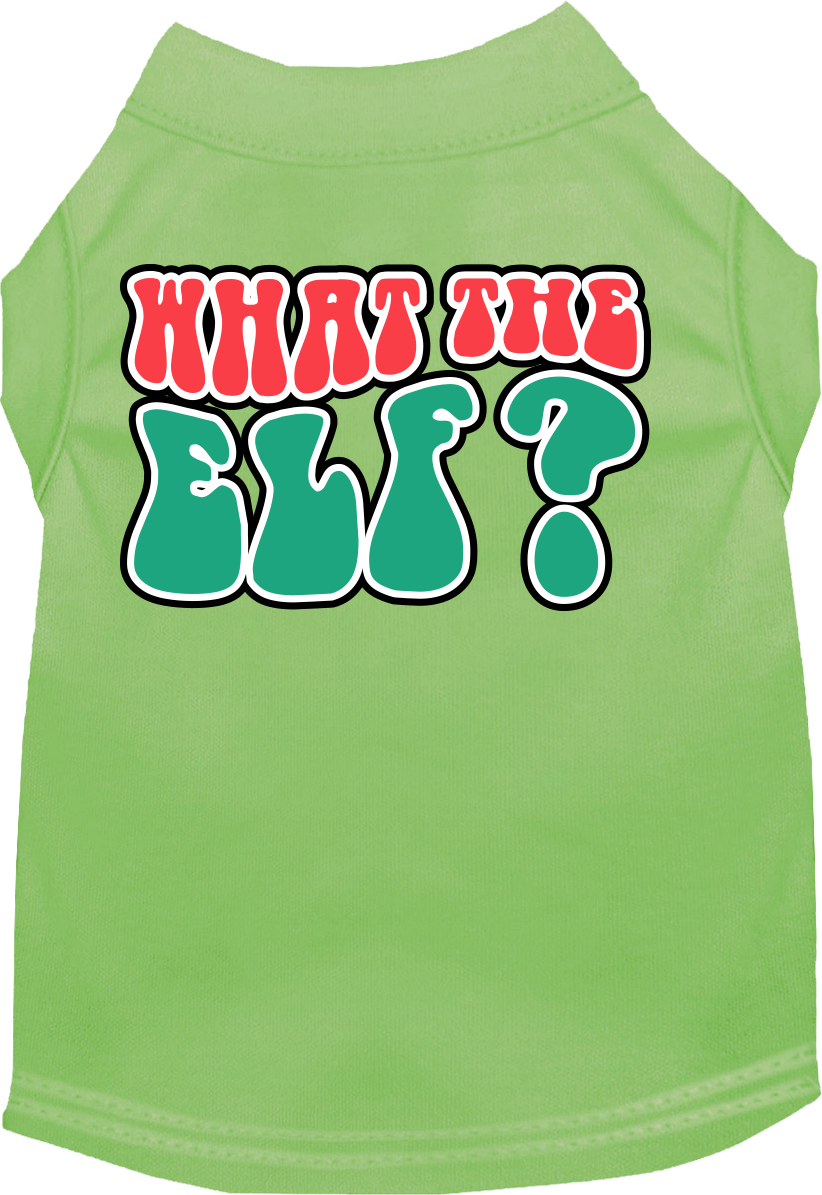 What The Elf Screen Print Dog Shirt Lime Green Size Md