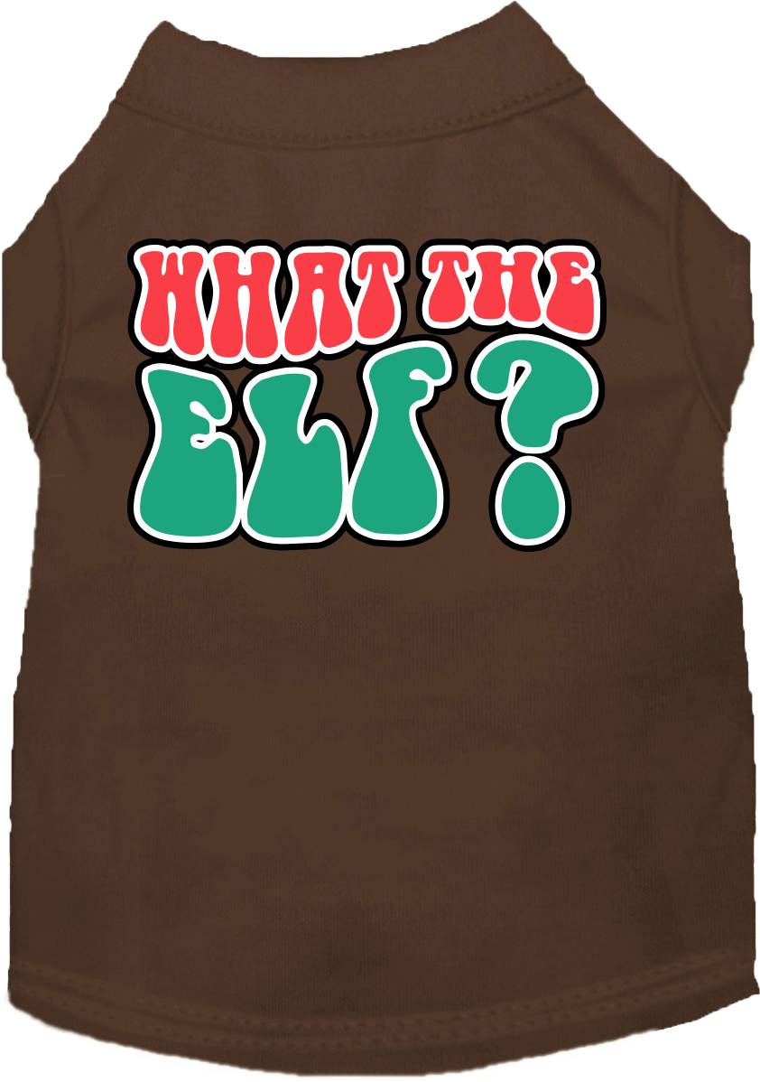 What The Elf Screen Print Dog Shirt Brown Size Xs