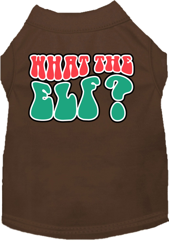 What The Elf Screen Print Dog Shirt Brown Size Xs