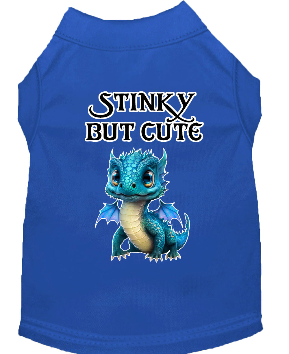 Stinky But Cute Dragon Screen Print Dog Shirt Blue Xl (16)