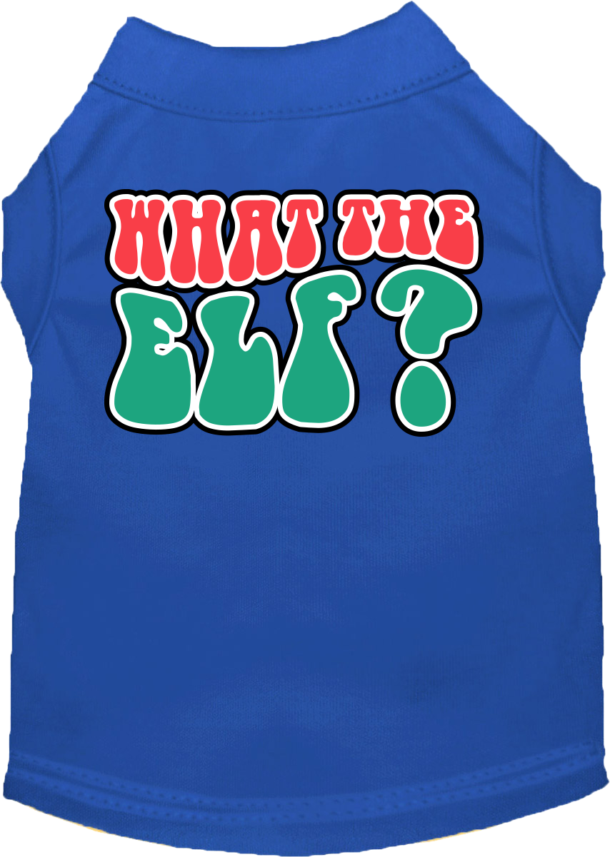 What The Elf Screen Print Dog Shirt Blue Size 6x