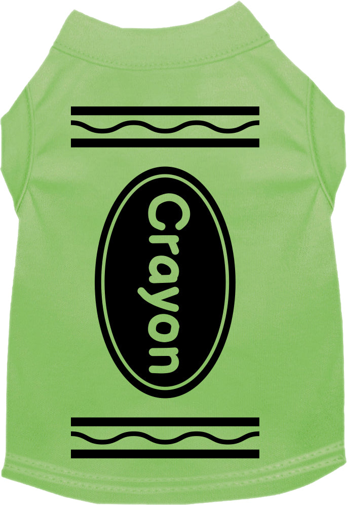 Crayon Costume Screen Print Dog Shirt Lime Green Size Xl