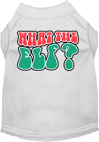 What The Elf Screen Print Dog Shirt White Size 6x