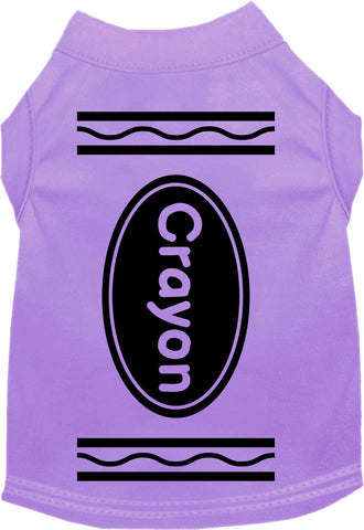 Crayon Costume Screen Print Dog Shirt Lavender Size Sm