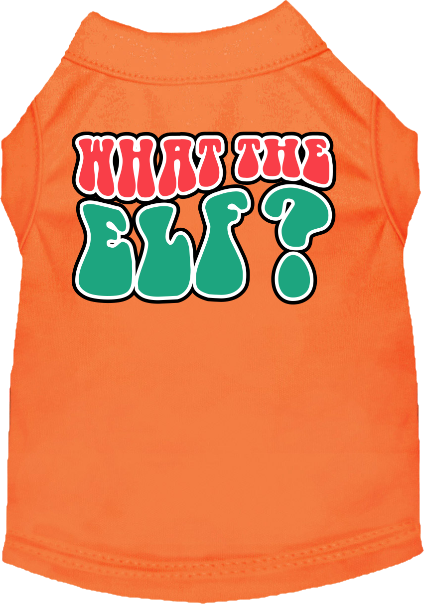 What The Elf Screen Print Dog Shirt Orange Size 6x