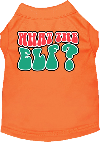 What The Elf Screen Print Dog Shirt Orange Size 6x