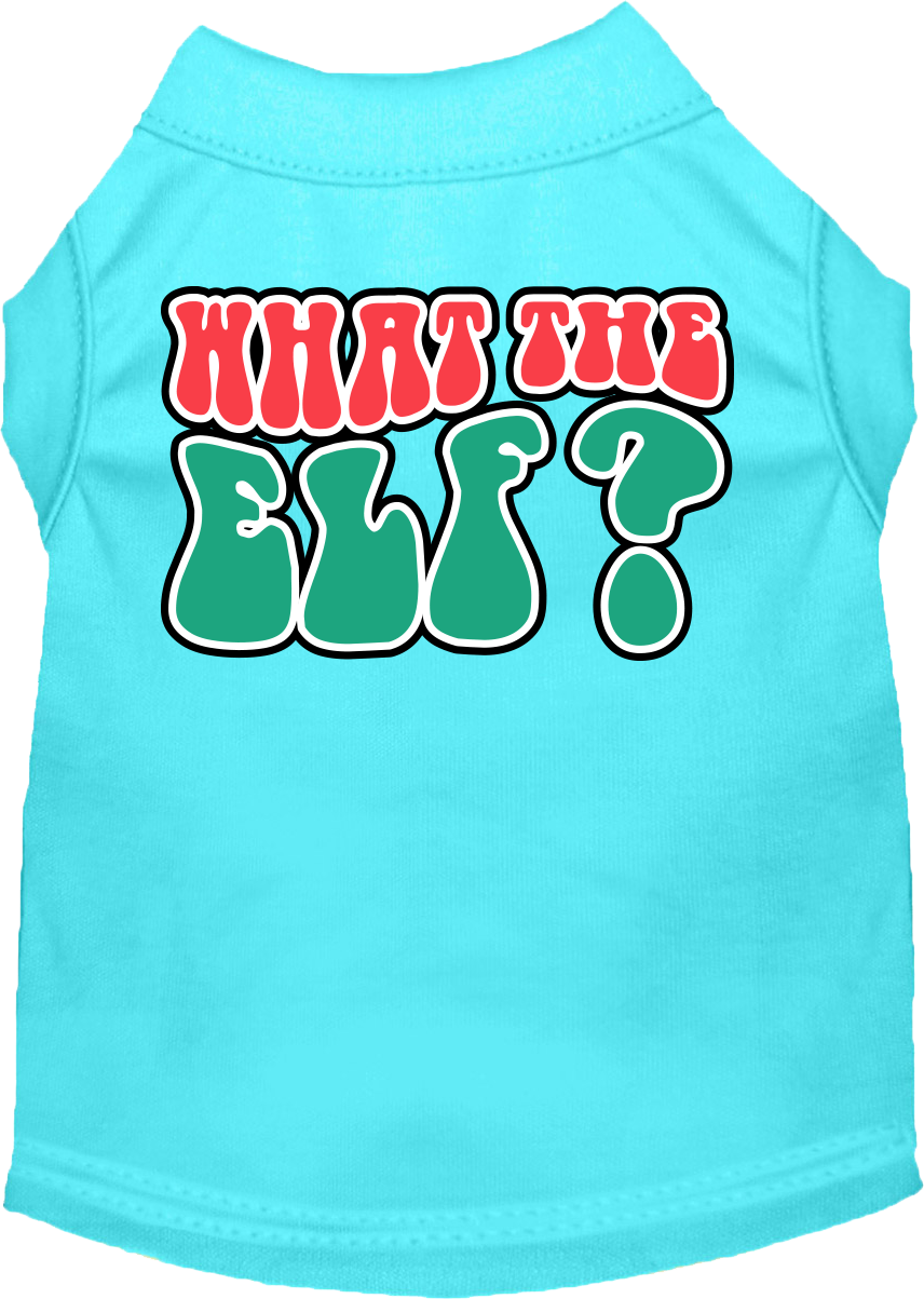 What The Elf Screen Print Dog Shirt Aqua Size Xl