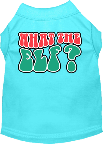 What The Elf Screen Print Dog Shirt Aqua Size Xl