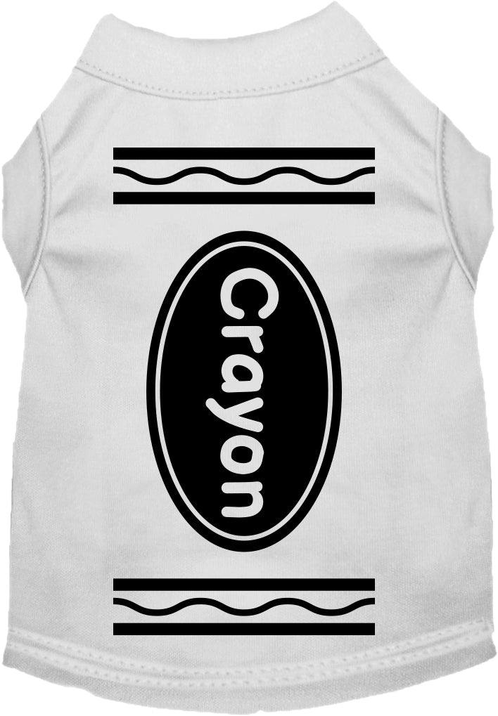 Crayon Costume Screen Print Dog Shirt White Size Sm