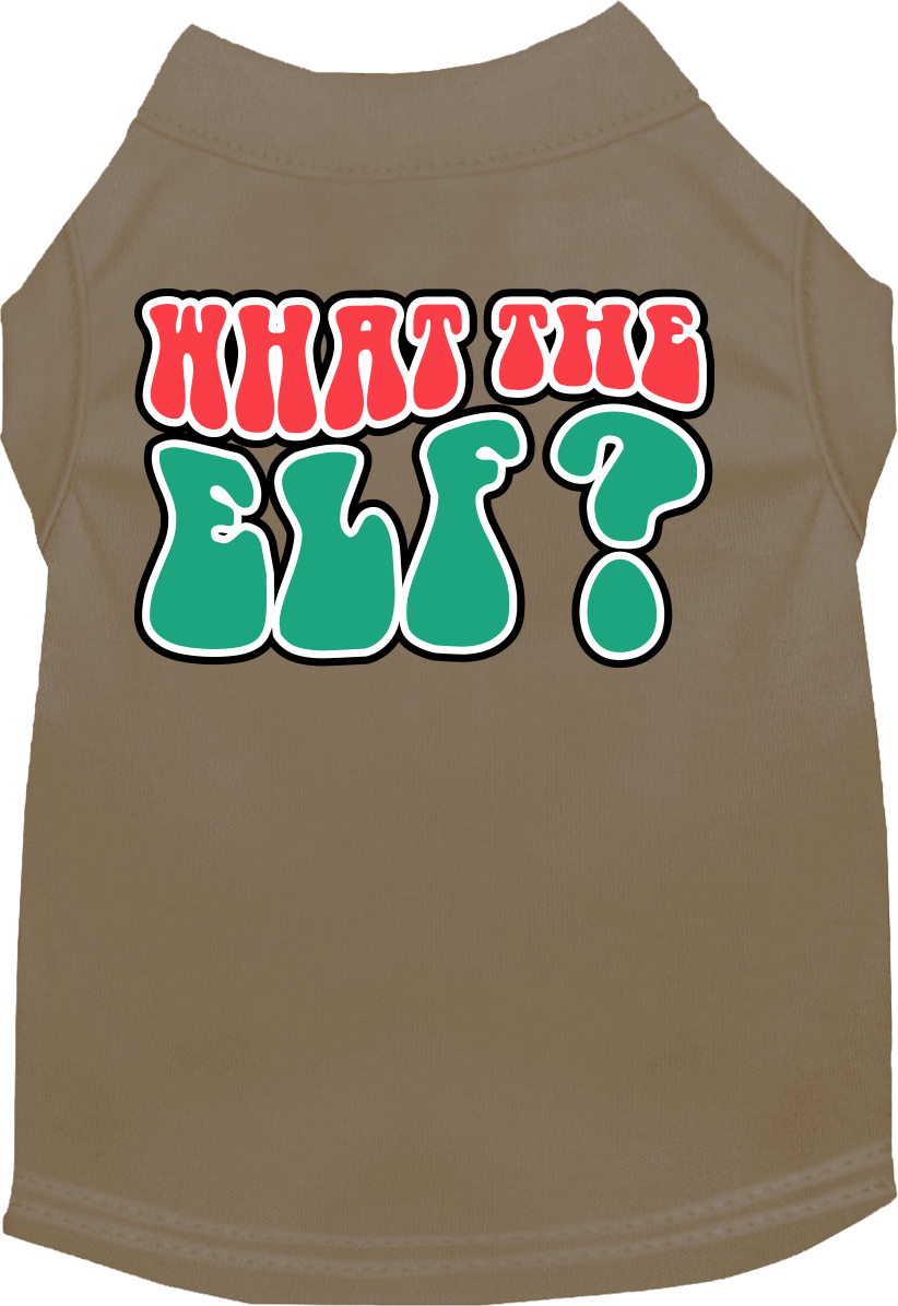 What The Elf Screen Print Dog Shirt Tan Size 4x