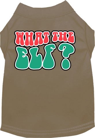 What The Elf Screen Print Dog Shirt Tan Size 4x