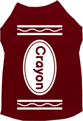 Crayon Costume Screen Print Dog Shirt Maroon Size 5x