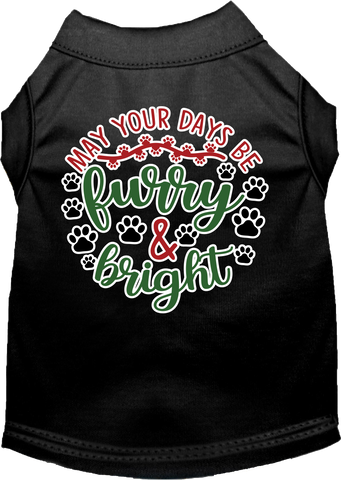 Furry And Bright Screen Print Dog Shirt Black Size Xl