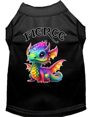 Fierce Dragon Screen Print Dog Shirt Black Med (12)