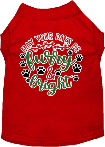 Furry And Bright Screen Print Dog Shirt Red Size Xl