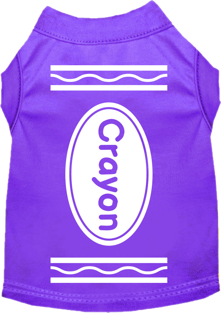 Crayon Costume Screen Print Dog Shirt Purple Size Xl