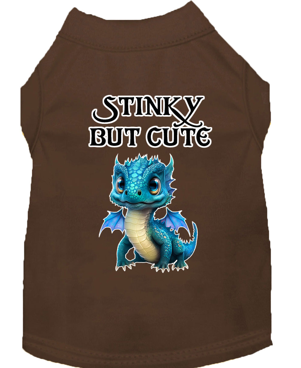 Stinky But Cute Dragon Screen Print Dog Shirt Brown Xxxl (20)