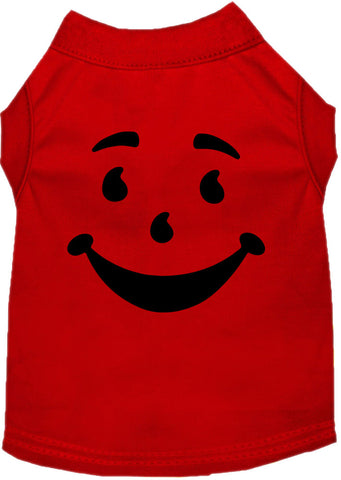 Happy Drink Man Costume Screen Print Dog Shirt Red Size Sm