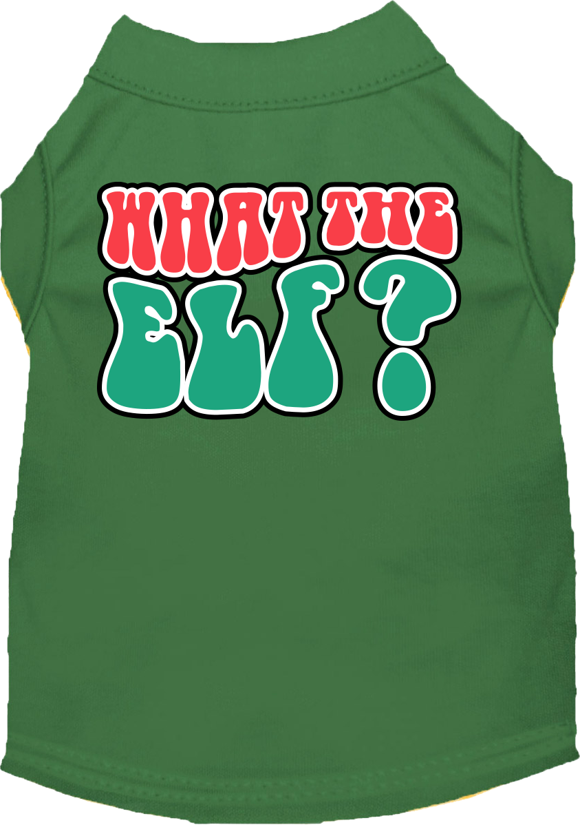 What The Elf Screen Print Dog Shirt Green Size Lg