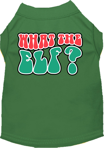 What The Elf Screen Print Dog Shirt Green Size Lg