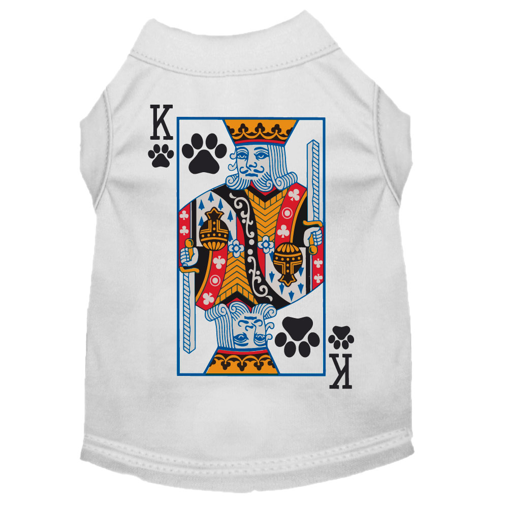 King Of Clubs Costume Screen Print Dog Shirt White Size 6x