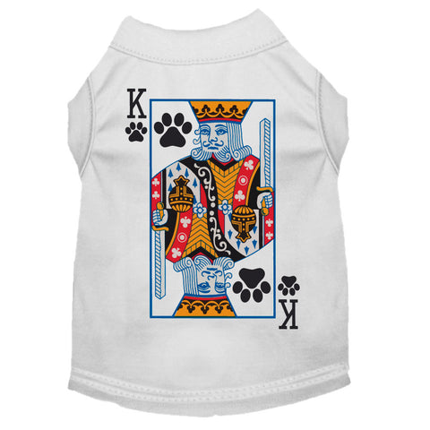 King Of Clubs Costume Screen Print Dog Shirt White Size 6x