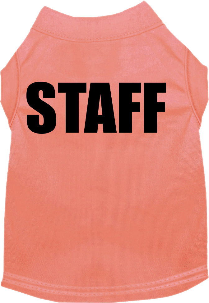 Staff Costume Screen Print Dog Shirt Peach Size Sm