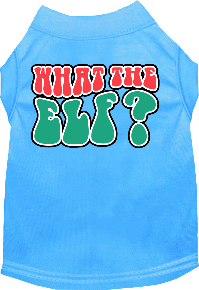 What The Elf Screen Print Dog Shirt Bermuda Blue Size 4x