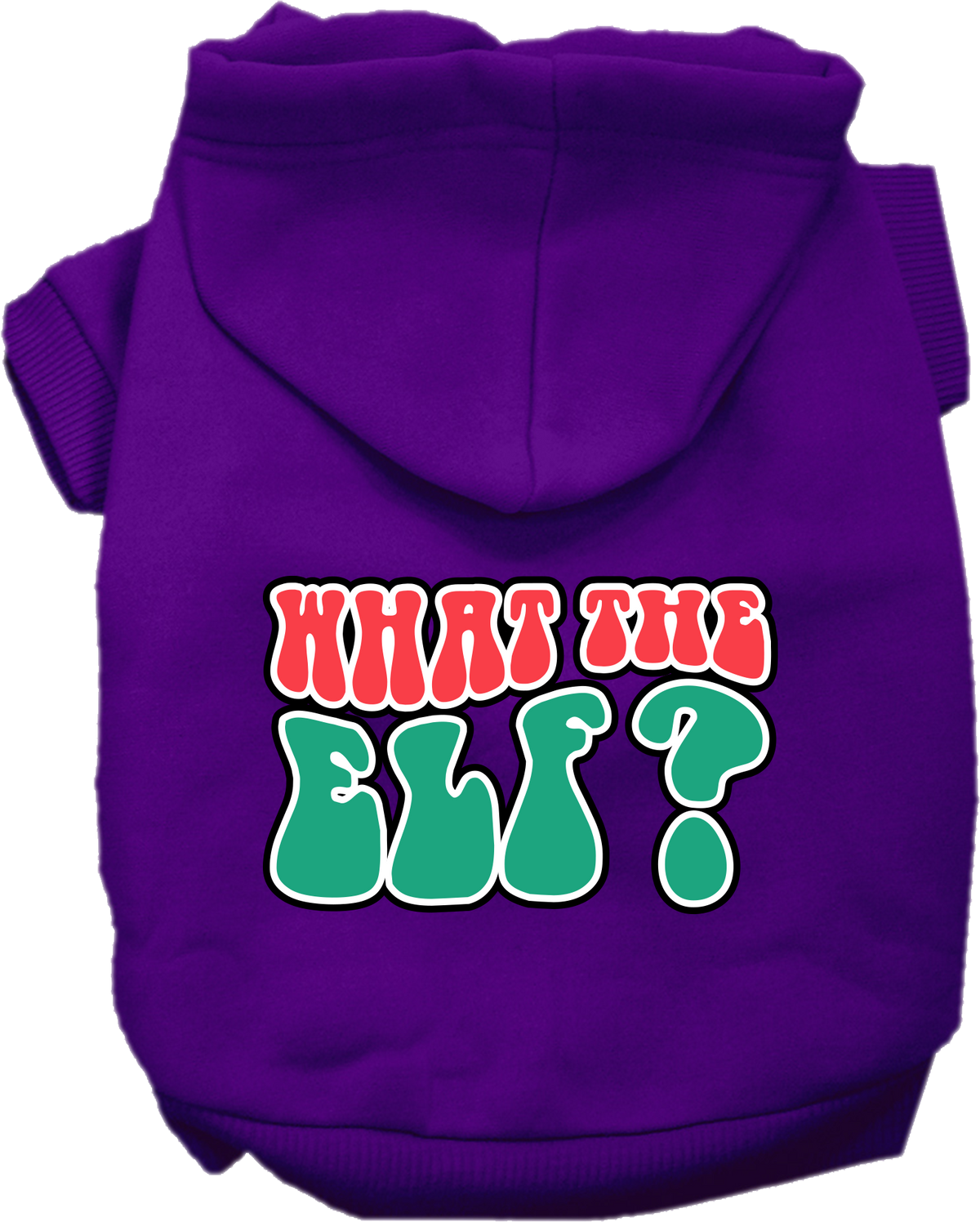 What The Elf Screen Print Dog Hoodie Purple Size Lg