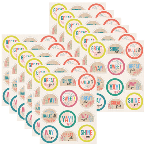 True to You Motivators Motivational Stickers, 72 Per Pack, 12 Packs