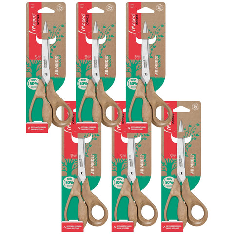 Advanced Eco-Friendly Multipurpose 8-1/4" Scissors, Pack of 6