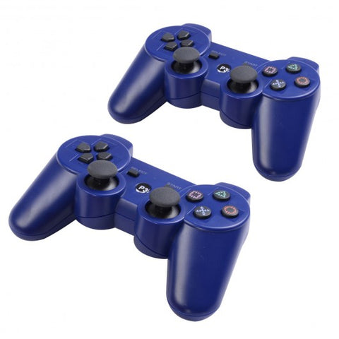 Lot 2 Wireless Controller for Sony PS3 Black White PlayStation 3 New -Blue