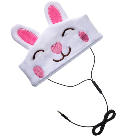 H1 Adjustable Fleece Headband Headphones, Rabbit