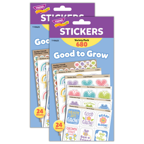 Good to Grow Sticker Variety Pack, 680 Per Pack, 2 Packs