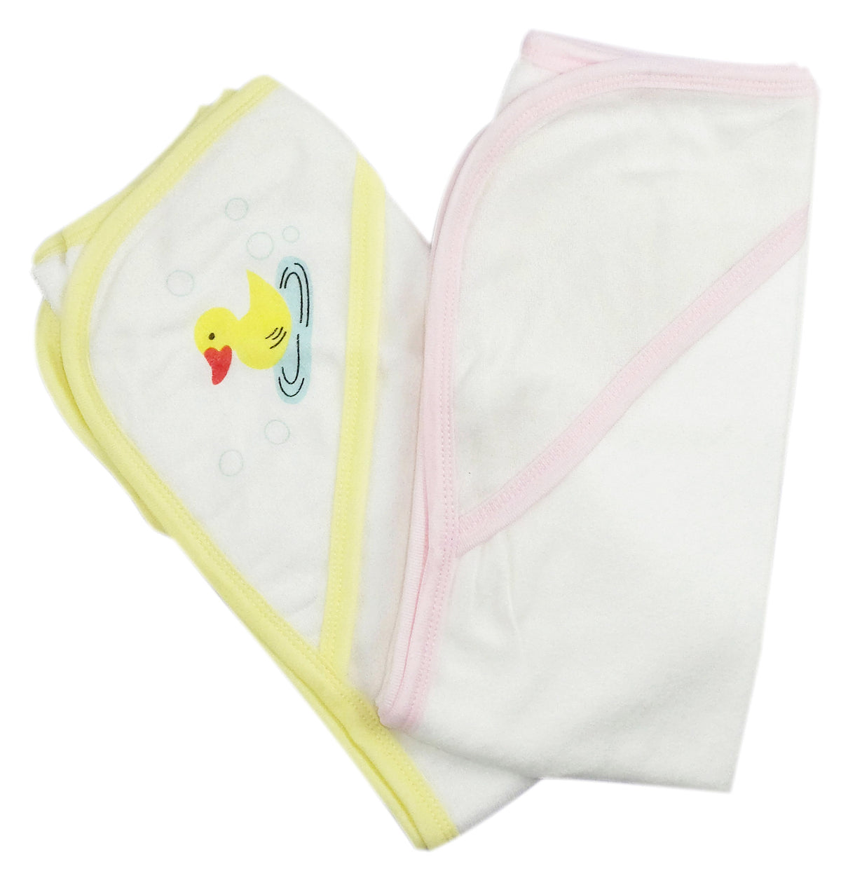 Infant Hooded Bath Towel (pack Of 2) 021-yellow--021b-pink