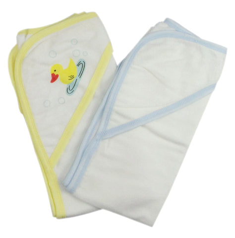 Infant Hooded Bath Towel (pack Of 2) 021-blue--021b-yellow