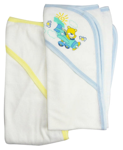 Infant Hooded Bath Towel (pack Of 2) 021b-blue--021b-yellow