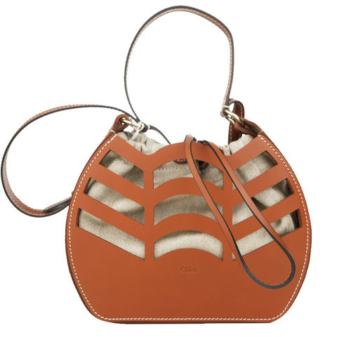 Small Kayan Round Bucket Bag - Camel